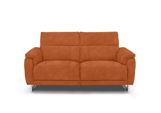 Moet 2 Seater Fabric Power Recliner Sofa with Telescopic Headrests - Dexter Pumpkin