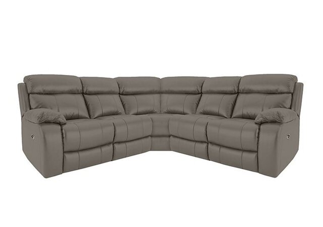 World of Leather - Moreno Leather Manual Recliner Corner Sofa - Elephant - Sofas and Armchairs - In Time for Christmas