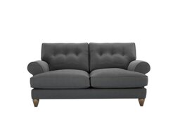 The Lounge Co. - Bronwyn 2.5 Seater Fabric Classic Back Foam Fill Sofa with Walnut Feet - Slate Shadow