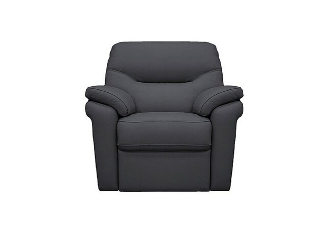G Plan - Seattle Leather Power Recliner Armchair with Heated Seat - Cambridge Petrol Blue