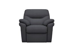 G Plan - Seattle Leather Power Recliner Armchair with Heated Seat - Cambridge Petrol Blue