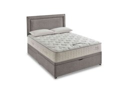 Silentnight - Revitalise Ortho 1400 Half Ottoman Divan Set with 2 Drawers - Double - Tweed Woven Pebble