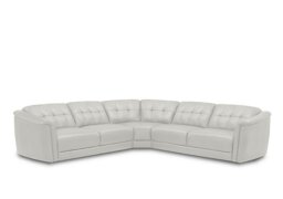Monarch Large Leather Corner Sofa - Light Grey Cat - Sofas and Armchairs - In Time for Christmas