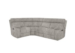 Moreno Small Fabric Power Recliner Left Hand Facing Corner Sofa - Grey