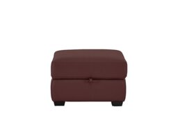 World of Leather - Compact Collection Petit NC Leather Storage Footstool - NC Deep Red