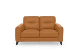 World of Leather - Jules 2 Seater Leather Sofa - NC Honey Yellow
