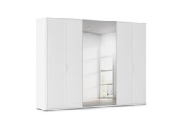 Rauch - Cadre 301cm 6 Door Hinged Wardrobe with 2 Mirror Doors - Alpine White