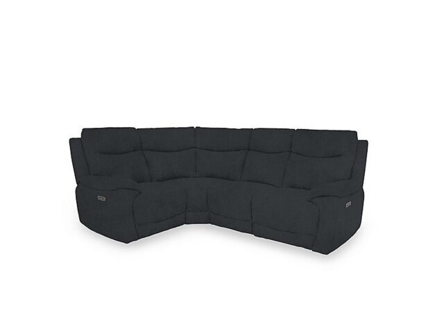 Sloane Fabric Small Power Recliner Left Hand Facing Corner Sofa with Power Headrests - Opulence Charcoal