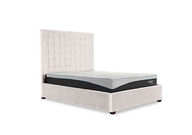 Carrie 160cm Headboard Manual Ottoman Bed Frame - Double - Keswick Snowflake