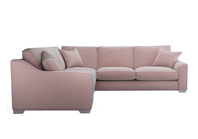 The Lounge Co. - Isobel Large Fabric Corner Fibre Fill Sofa - Cotton Candy with Chrome Feet - Sofas and Armchairs - In Time for Christmas