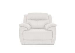 World of Leather - Touch NC Leather Power Recliner Armchair - NC Star White