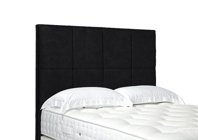 Artisan Collection Titan High Floor Standing Headboard - Small Double - Plush Ebony