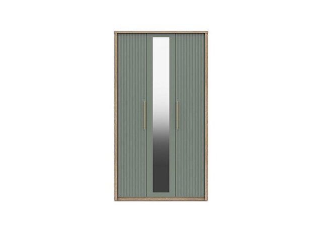 London Bedrooms - Chelsea 3 Door Tall Wardrobe with Mirror Door and Gold Handles