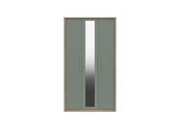 London Bedrooms - Chelsea 3 Door Tall Wardrobe with Mirror Door and Gold Handles