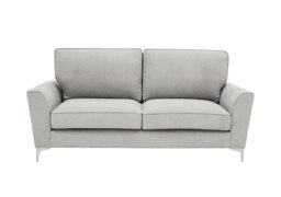 Legend 3 Seater Classic Back Fabric Sofa with Chrome Feet - Kingston Silver