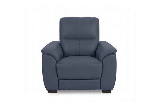 World of Leather - Saffron Leather Power Recliner Chair - BV Ocean Blue