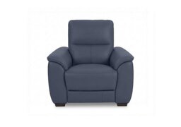 World of Leather - Saffron Leather Power Recliner Chair - BV Ocean Blue