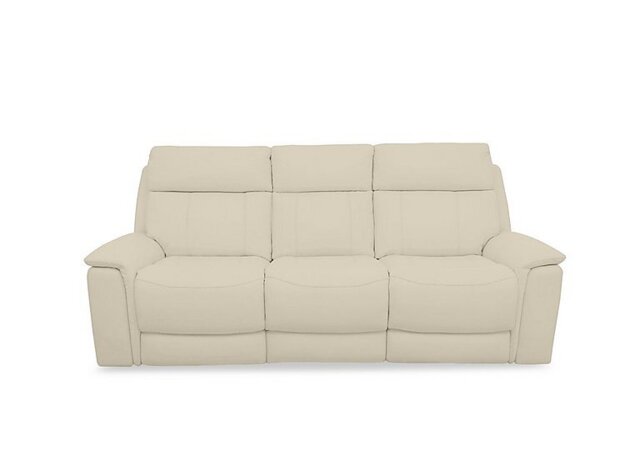 Comfort Story - Chill BV Leather 3 Seater Power Recliner Sofa with Bluetooth and Drop Down Console - BV Bisque