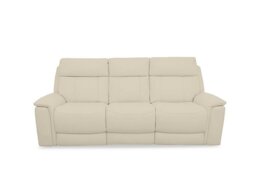 Comfort Story - Chill BV Leather 3 Seater Power Recliner Sofa with Bluetooth and Drop Down Console - BV Bisque