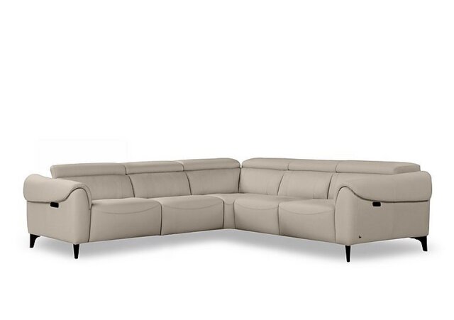 Nicoletti - Nicole Large Leather Power Recliner Corner Sofa with Power Headrests and Power Lumbar