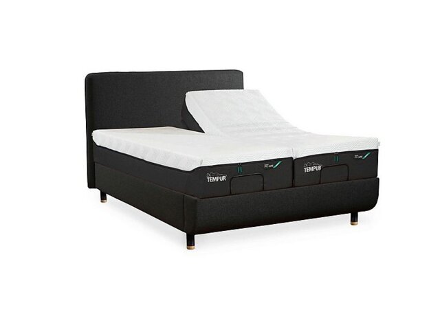 TEMPUR - Arc Adjustable Disc Bed Frame with Form Headboard - King Size - Black & Gold