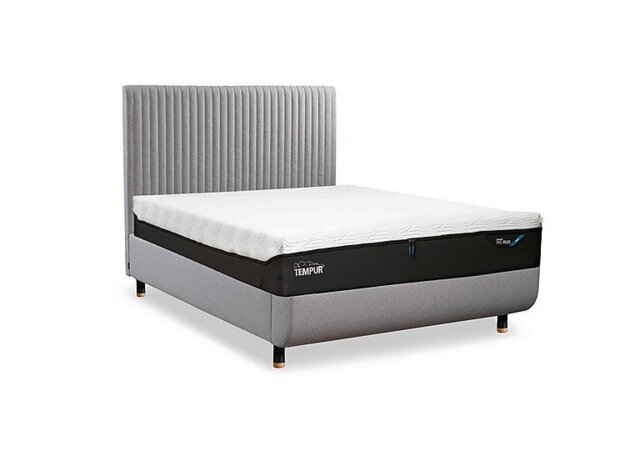 TEMPUR - Arc Disc Ottoman Bed Frame with Vertical Headboard - King Size - Natural Ash