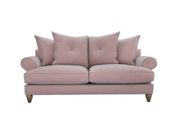 The Lounge Co. - Bronwyn 3 Seater Fabric Scatter Back Foam Fill Sofa With Washed Oak Feet - Cotton Candy