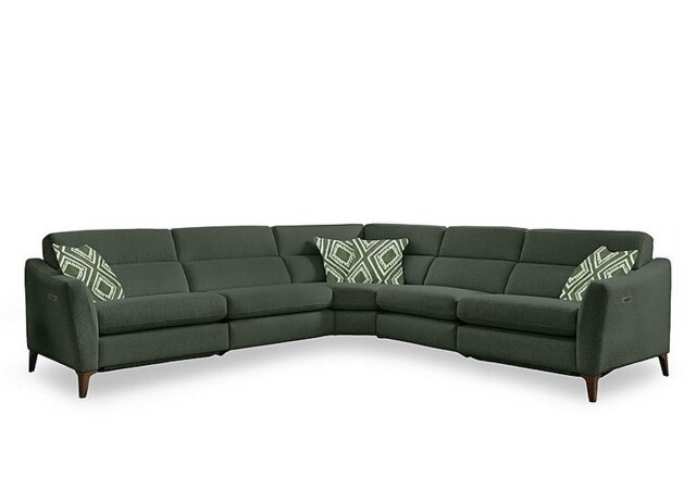 Moderna Large Power Recliner Corner Sofa with Power Telescopic Headrests