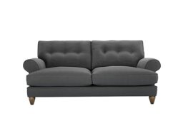 The Lounge Co. - Bronwyn 3 Seater Fabric Classic Back Foam Fill Sofa with Washed Oak Feet - Slate Shadow