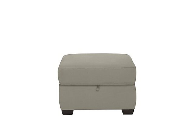 World of Leather - Optimus BV Leather Storage Footstool - Silver Grey