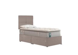 Sealy - Ashton Divan Set with 2 Drawer Storage - Single - Wool Latte