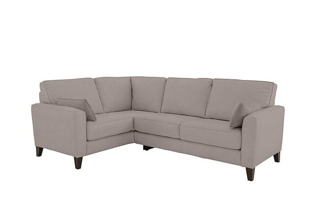 Ideal Home - Brondby Small Fabric Left Hand Facing Corner Sofa - Silver - Sofas and Armchairs - In Time for Christmas