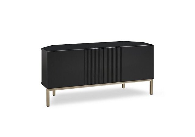 Delta Corner TV Unit with Smart LED Lighting - Black