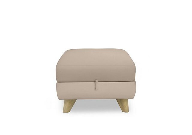World of Leather - Malmo Leather Storage Footstool - BV Pebble