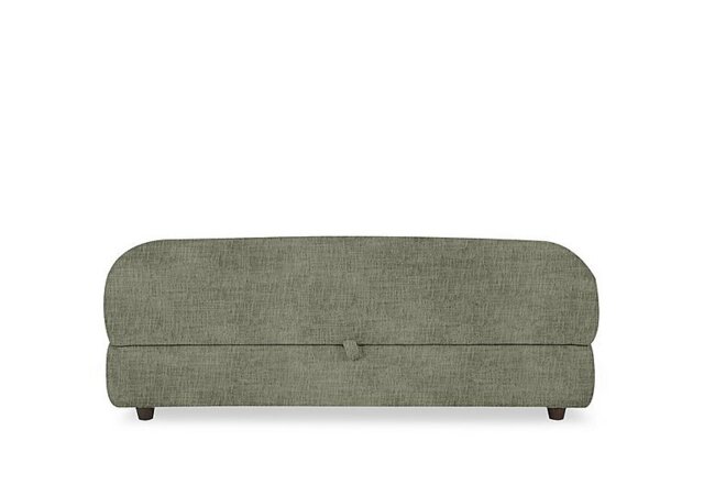 Nest Large Fabric Storage Footstool - Olive Green