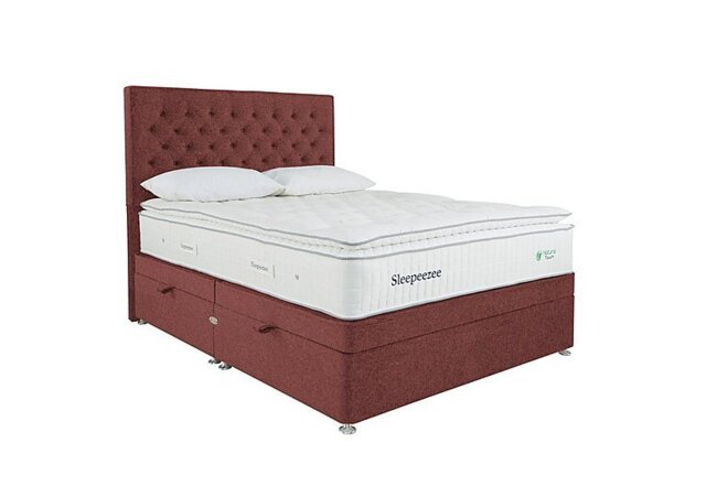 Sleepeezee - Natural Touch 3000 Pillowtop Side Ottoman Divan Set - Double - Tweed Rose