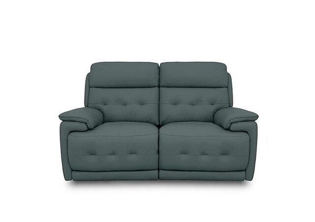 World of Leather - Brescia NC Leather 2 Seater Sofa with Power Recliner - NC Lake Green