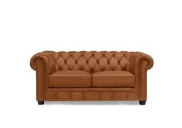 At The Helm - Shackleton 2 Seater Leather Chesterfield Sofa - Windsor Tan - Sofas and Armchairs - In Time for Christmas