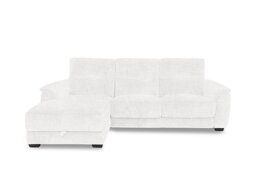 Saffron Fabric 3 Seater Sofa with Storage Left Hand Facing Chaise End - Frost
