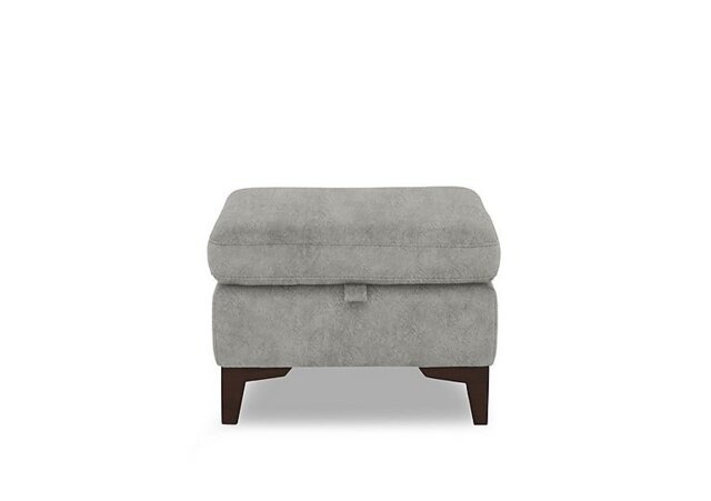Zoom Fabric Storage Footstool - Marble Light Grey