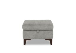 Zoom Fabric Storage Footstool - Marble Light Grey