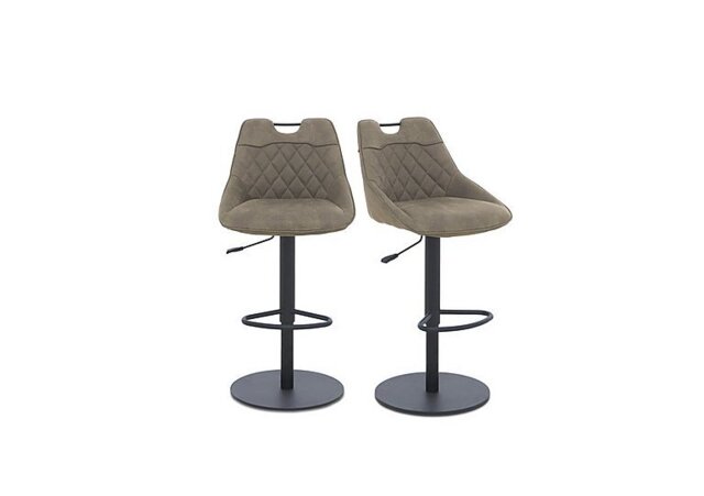 Warrior Pair of Swivel Bar Stools - Taupe