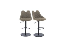 Warrior Pair of Swivel Bar Stools - Taupe