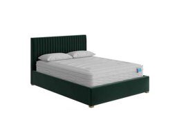 Hugh Ottoman Bed Frame - King Size - Plush Velvet Forest Green
