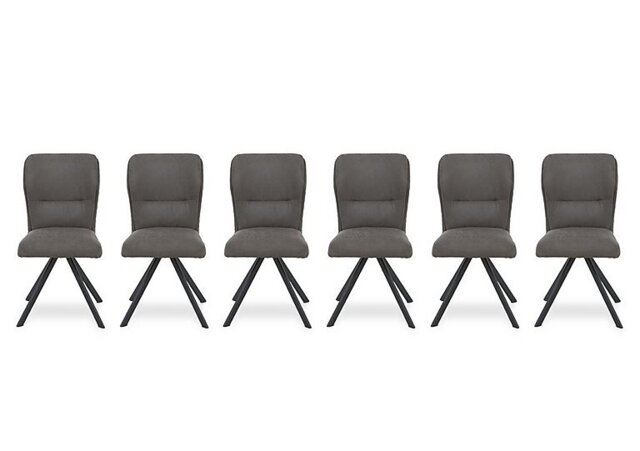 Terra Set of 6 Fabric Swivel Dining Chairs