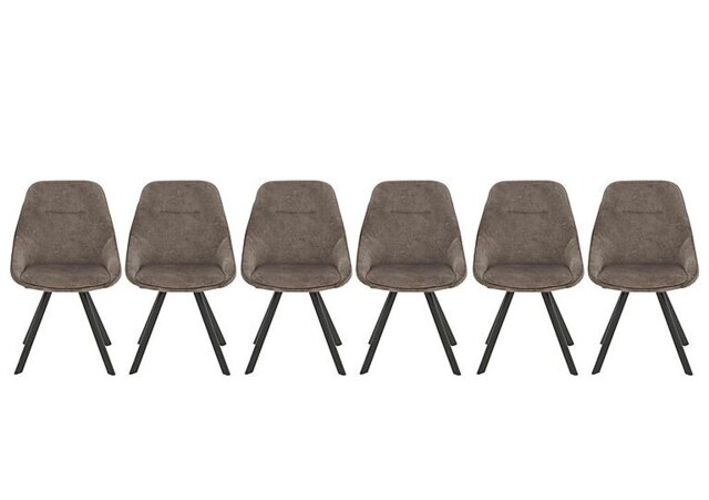 Enterprise Set of 6 Quilted Swivel Dining Chairs