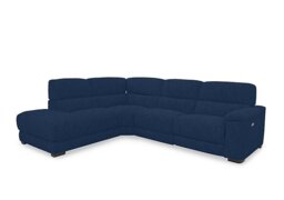 Nova Fabric Power Recliner Left Hand Facing Chaise End Sofa with Power Headrests - R330 Steel Blue