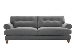 The Lounge Co. - Bronwyn 4 Seater Fabric Classic Back Fibre Fill Sofa With Walnut Feet - Koala Cub