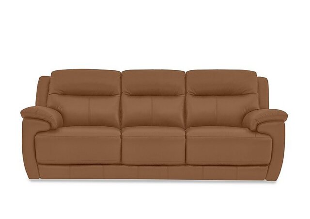 World of Leather - Touch 3 Seater NC Leather Sofa - Pecan Brown