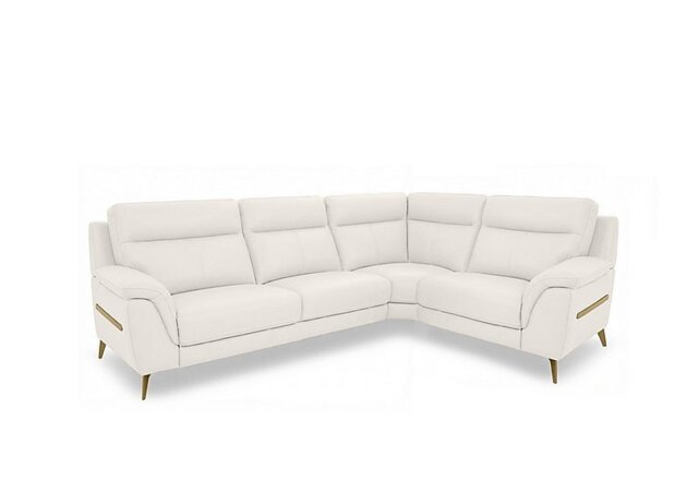 World of Leather - Eclipse Small Leather Right Hand Facing Corner Sofa - Star White